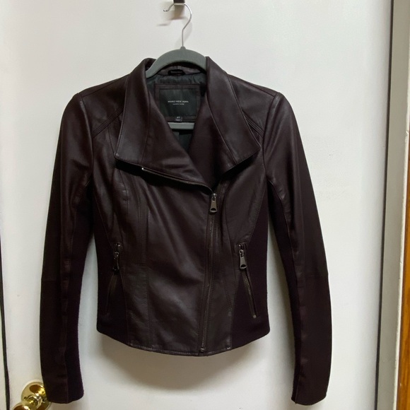NOT FOR SALE Marc New York Burgundy Andrew Marc women’s Leather Jacket Women XS - Picture 2 of 8